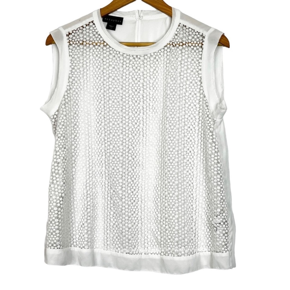 Metaphor Open Knit Sheer Sleeveless Blouses